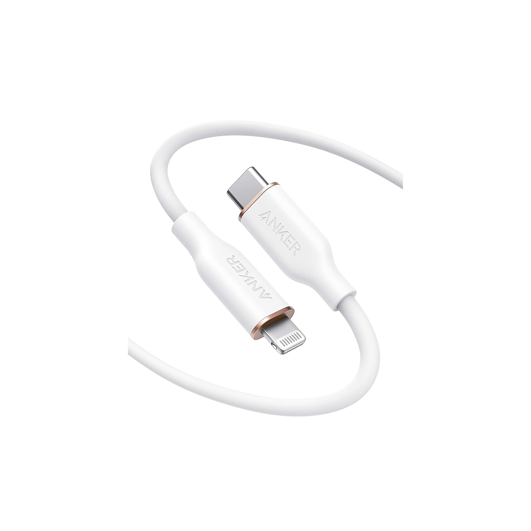 Anker PowerLine III Flow USB-C with Lightning Connector 3Ft - White Anker PowerLine III Flow USB-C with Lightning Connector 3Ft - White